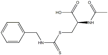 N-ACETYL-S-(N-BENZYLTHIOCARBAMOYL)-L-CYSTEINE 结构式
