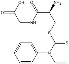 S-(N-PHENYLETHYLTHIOCARBAMOYL)CYSTEINYLGLYCINE 结构式