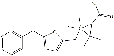 5-BENZYL-3-FURYLMETHYL-2,2,3,3-TETRAMETHYLCYCLOPROPANECARBOXYLATE 结构式