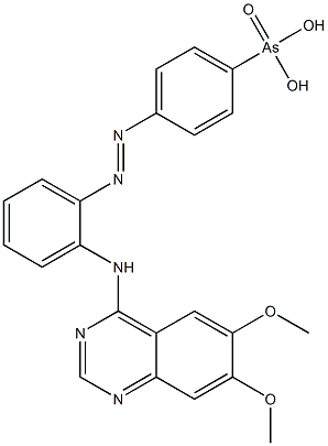 4-[(6',7'-DIMETHOXYQUINAZOLINE-4')-AMINOPHENYLAZO]PHENYL-ARSONICACID 结构式