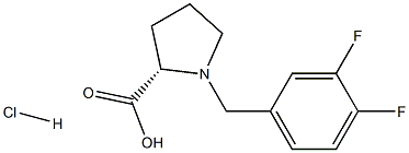 (S)-alpha-(3,4-difluoro-benzyl)-proline hydrochloride 结构式