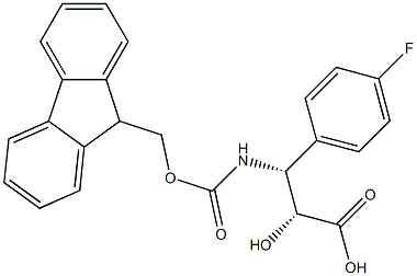 N-Fmoc-(2R,3R)-3-Amino-3-(4-fluoro-phenyl)-2-hydroxy-propanoic acid 结构式