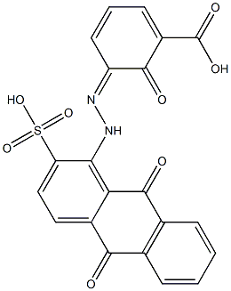 5-[(9,10-dioxo-2-sulfo-anthracen-1-yl)hydrazinylidene]-6-oxo-cyclohexa-1,3-diene-1-carboxylic acid 结构式