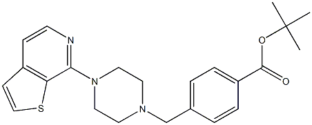 4-(4-Thieno[2,3-c]pyridin-7-yl-piperazin-1-ylmethyl)-benzoic acid tert-butyl ester 结构式