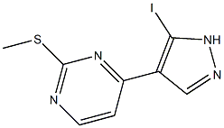 4-(5-Iodo-1H-pyrazol-4-yl)-2-methylsulfanyl-pyrimidine 结构式