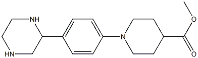 methyl 1-(4-(piperazin-2-yl)phenyl)piperidine-4-carboxylate 结构式