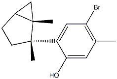 4-bromo-2-[(1S,2R)-1,2-dimethyl-2-bicyclo[3.1.0]hexyl]-5-methyl-phenol 结构式