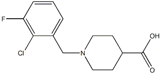 1-(2-chloro-3-fluorobenzyl)piperidine-4-carboxylic acid 结构式