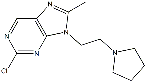 2-chloro-8-methyl-9-(2-pyrrolidin-1-ylethyl)-9H-purine 结构式