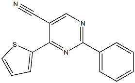 2-phenyl-4-thiophen-2-ylpyrimidine-5-carbonitrile 结构式