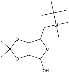 6-[(tert-Butyl-dimethyl-silanyl)-methyl]-2,2-dimethyl-tetrahydro-furo[3,4-d][1,3]dioxol-4-ol 结构式