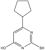 6-cyclopentyl-2-sulfanylpyrimidin-4-ol 结构式