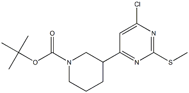 tert-butyl 3-[6-chloro-2-(methylsulfanyl)pyrimidin-4-yl]piperidine-1-carboxylate 结构式