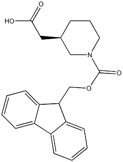 (R)-Fmoc-(3-carboxymethyl)-piperidine 结构式
