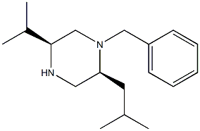 (2S,5S)-1-BENZYL-2-(2-METHYLPROPYL)-5-(PROPAN-2-YL)PIPERAZINE 结构式