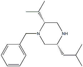 (2R,5R)-1-BENZYL-5-(2-METHYLPROPYL)-2-(PROPAN-2-YL)PIPERAZINE 结构式