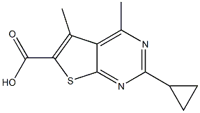 2-CYCLOPROPYL-4,5-DIMETHYLTHIENO[2,3-D]PYRIMIDINE-6-CARBOXYLIC ACID 结构式