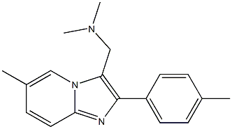 (6-METHYL-2-P-TOLYL-IMIDAZO[1,2-A]PYRIDIN-3-YLMETHYL)-DIMETHYL AMINE 结构式