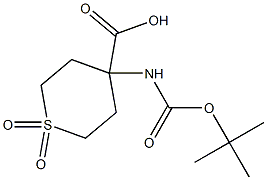 4-N-BOC-AMINO-4-CARBOXY-1,1-DIOXO-TETRAHYDROTHIOPYRAN 95% 结构式