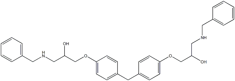 1-Benzylamino-3-{4-[4-(3-benzylamino-2-hydroxy-propoxy)-benzyl]-phenoxy}-propan-2-ol 结构式