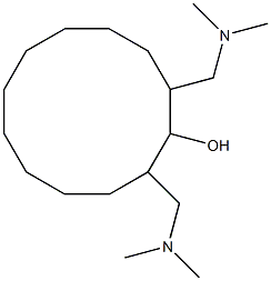 2,12-BIS(DIMETHYLAMINOMETHYL)CYCLODODECANOL 结构式