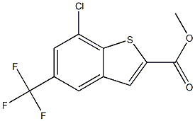 7-CHLORO-5-TRIFLUOROMETHYL-BENZO[B]THIOPHENE-2-CARBOXYLIC ACID METHYL ESTER 结构式