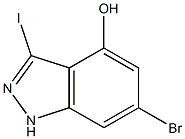 6-BROMO-4-HYDROXY-3-IODOINDAZOLE 结构式