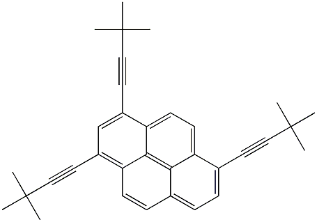 1,3,6-TRIS(3,3-DIMETHYLBUT-1-YNYL)PYRENE 结构式