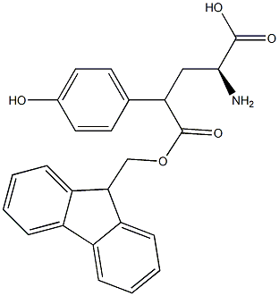 Fmoc-(S)-2-amino-4-(4-hydroxyphenyl)butanoic acid 结构式