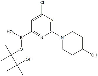 2-(4-HYDROXYPIPERIDIN-1-YL)-6-CHLOROPYRIMIDINE-4-BORONIC ACID PINACOL ESTER 结构式