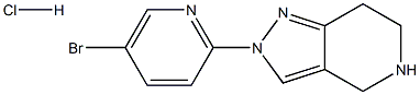 2-(5-BROMOPYRID-2-YL)-4,5,6,7-TETRAHYDRO-2H-PYRAZOLO[4,3-C]PYRIDINE HYDROCHLORIDE 结构式