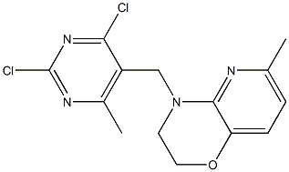 4-(2,4-DICHLORO-6-METHYL-PYRIMIDIN-5-YLMETHYL)-6-METHYL-3,4-DIHYDRO-2H-PYRIDO[3,2-B][1,4]OXAZINE 结构式