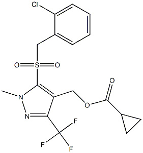 [5-[(2-chlorobenzyl)sulfonyl]-1-methyl-3-(trifluoromethyl)-1H-pyrazol-4-yl]methyl cyclopropanecarboxylate 结构式