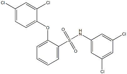 N1-(3,5-dichlorophenyl)-2-(2,4-dichlorophenoxy)benzene-1-sulfonamide 结构式