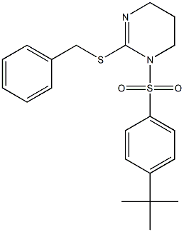 2-(benzylsulfanyl)-1-{[4-(tert-butyl)phenyl]sulfonyl}-1,4,5,6-tetrahydropyrimidine 结构式