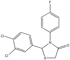 2-(3,4-dichlorophenyl)-3-(4-fluorophenyl)-1,3-thiazolan-4-one 结构式