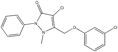 4-chloro-5-[(3-chlorophenoxy)methyl]-1-methyl-2-phenyl-1,2-dihydro-3H-pyrazol-3-one 结构式