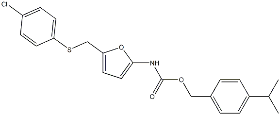 4-isopropylbenzyl N-(5-{[(4-chlorophenyl)thio]methyl}-2-furyl)carbamate 结构式