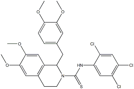 N2-(2,4,5-trichlorophenyl)-1-(3,4-dimethoxybenzyl)-6,7-dimethoxy-1,2,3,4-tetrahydroisoquinoline-2-carbothioamide 结构式