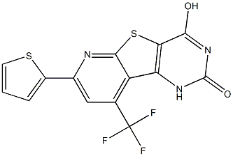 4-hydroxy-7-(2-thienyl)-9-(trifluoromethyl)pyrido[3',2':4,5]thieno[3,2-d]pyrimidin-2(1H)-one 结构式