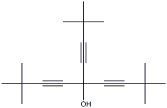 5-(3,3-dimethylbut-1-ynyl)-2,2,8,8-tetramethylnona-3,6-diyn-5-ol 结构式