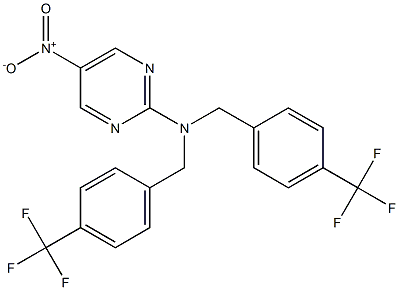 5-nitro-N,N-bis[4-(trifluoromethyl)benzyl]-2-pyrimidinamine 结构式