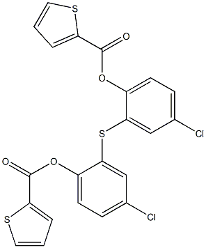 4-chloro-2-({5-chloro-2-[(2-thienylcarbonyl)oxy]phenyl}thio)phenyl thiophene-2-carboxylate 结构式