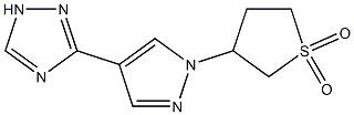 3-[4-(1H-1,2,4-triazol-3-yl)-1H-pyrazol-1-yl]tetrahydro-1H-1lambda~6~-thiophene-1,1-dione 结构式