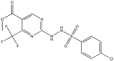 methyl 2-{2-[(4-chlorophenyl)sulfonyl]hydrazino}-4-(trifluoromethyl)pyrimidine-5-carboxylate 结构式