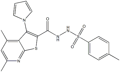 N'-{[4,6-dimethyl-3-(1H-pyrrol-1-yl)thieno[2,3-b]pyridin-2-yl]carbonyl}-4-methylbenzenesulfonohydrazide 结构式