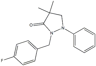 2-(4-fluorobenzyl)-4,4-dimethyl-1-phenyltetrahydro-3H-pyrazol-3-one 结构式