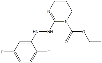 ethyl 2-[2-(2,5-difluorophenyl)hydrazino]-1,4,5,6-tetrahydropyrimidine-1-carboxylate 结构式