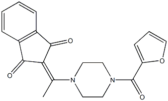 2-{1-[4-(2-furylcarbonyl)piperazino]ethylidene}-1H-indene-1,3(2H)-dione 结构式