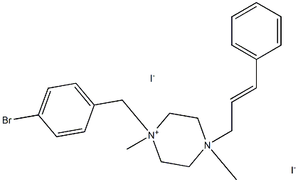 1-(4-bromobenzyl)-1,4-dimethyl-4-[(E)-3-phenyl-2-propenyl]piperazinium diiodide 结构式